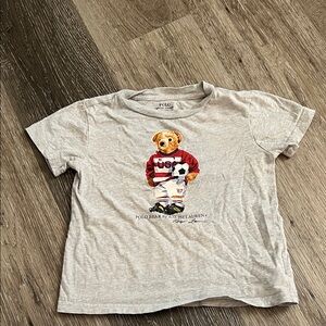 Polo by Ralph Lauren Kids T-Shirt with Bear Graphic in Gray and Red